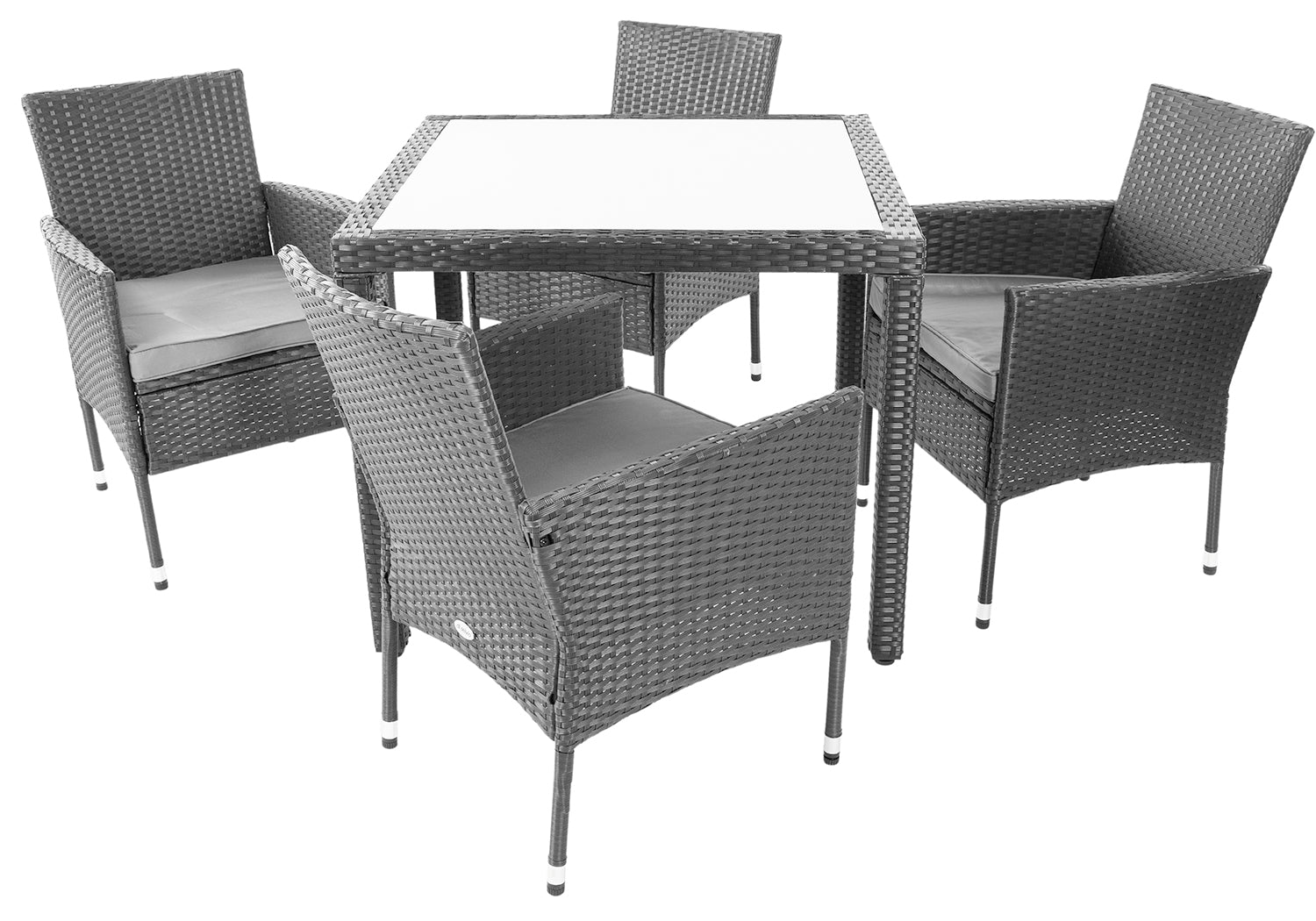 Zestaw ogrodowy stół i 4 krzesła szary RAVENNA 2 E1041