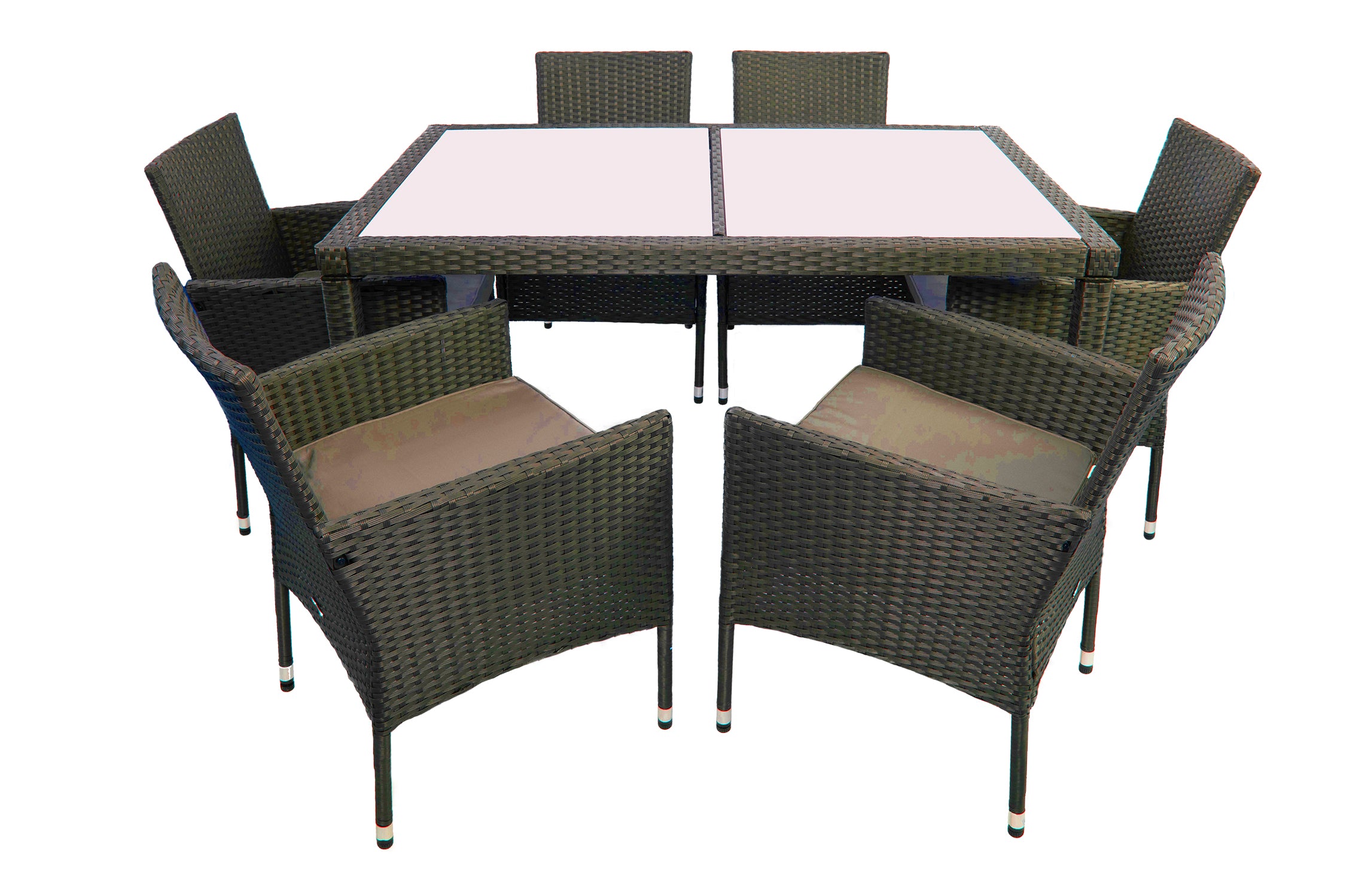 Zestaw ogrodowy stół i 6 krzeseł brązowy FLORENCJA E1043 di selvio