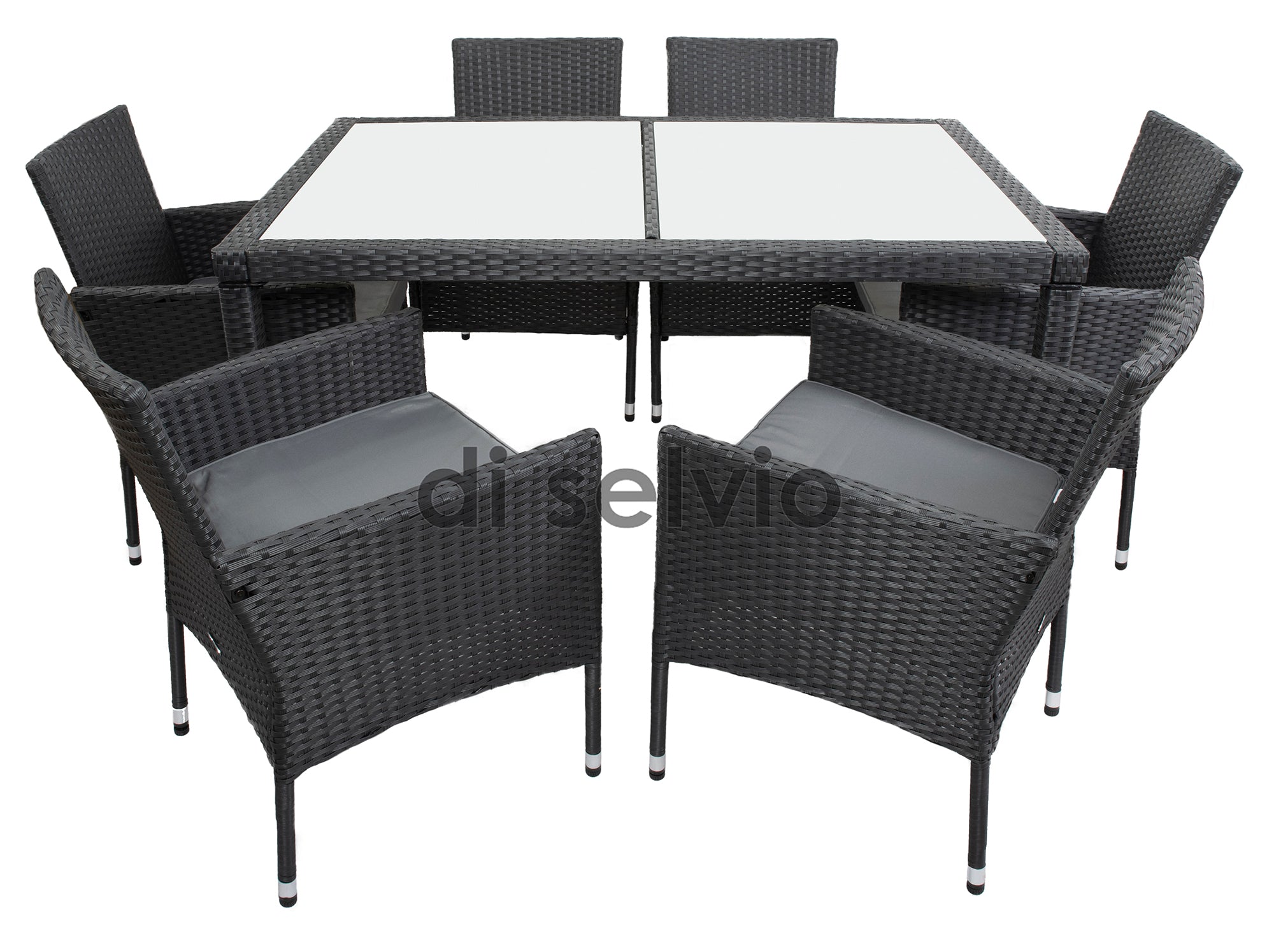 Zestaw ogrodowy stół i 6 krzeseł popiel FLORENCJA E1044 di selvio